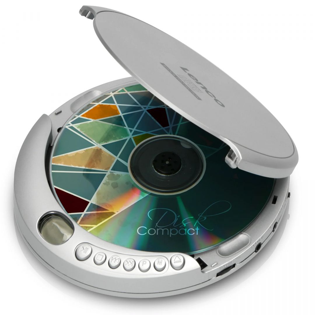 Lenco CD-201SI - Portable CD-Player with Anti-shock Silver