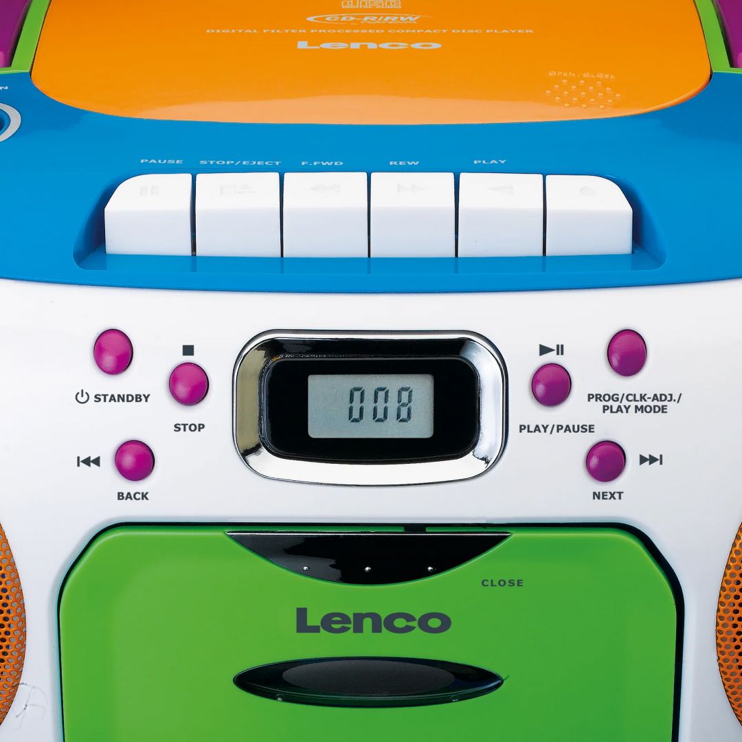 Lenco SCD-971 Portable FM radio CD/Cassette player Multi colour