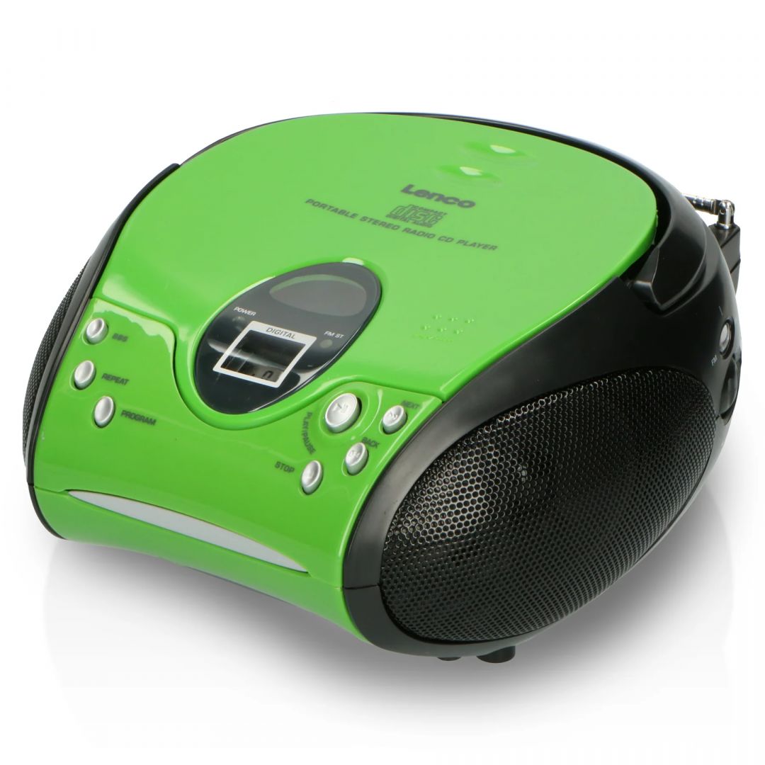 Lenco SCD-24 Portable stereo FM radio with CD player Green/Black