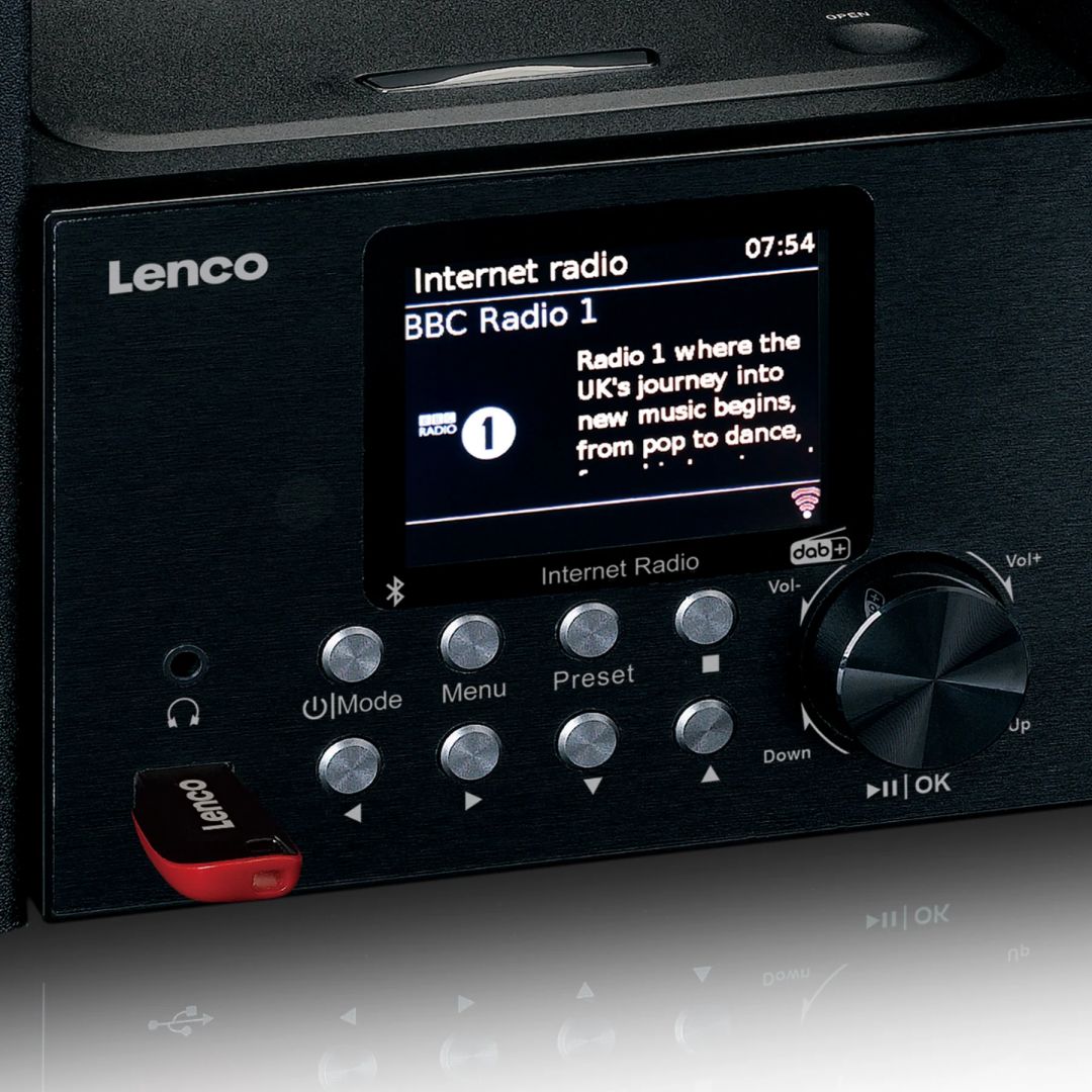 Lenco MC-250BK Mikro set with smart radio, CD/USB player, internet, DAB+, Bluetooth Black