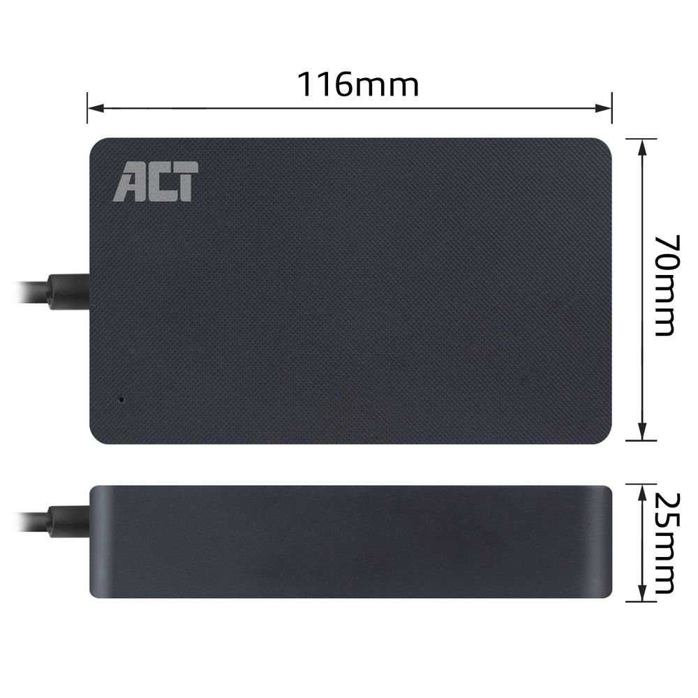 ACT AC2060 Slim size laptop charger 90W (for laptops up to 17,3")