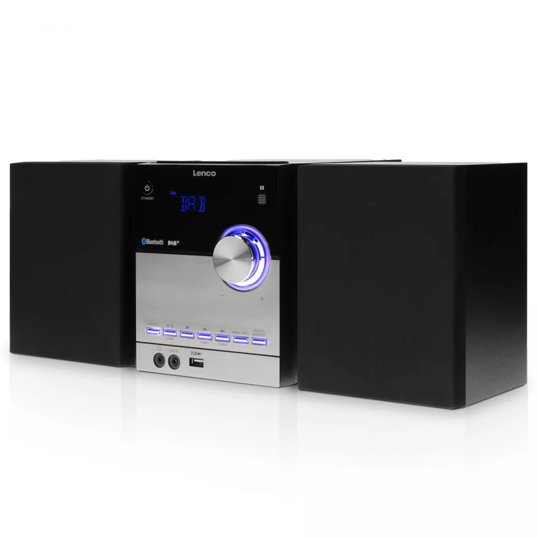 Lenco MC-150 Stereo with DAB+ FM, CD, Bluetooth & USB player Black