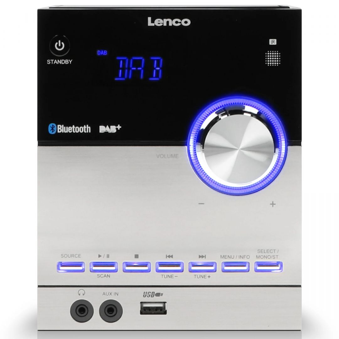 Lenco MC-150 Stereo with DAB+ FM, CD, Bluetooth & USB player Black