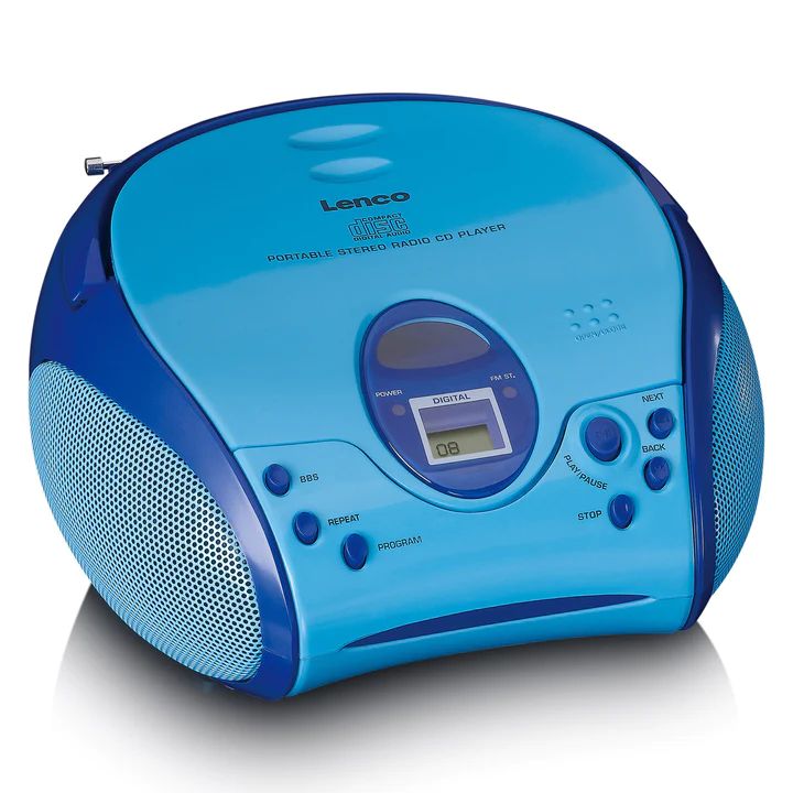 Lenco SCD-24PK Kids portable stereo FM radio with CD player Blue