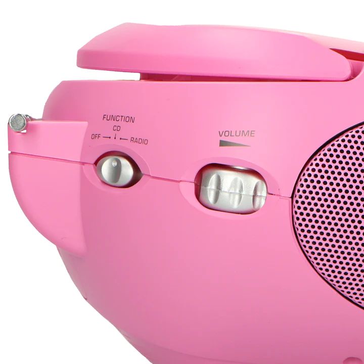 Lenco SCD-24PK portable stereo FM radio with CD player Pink