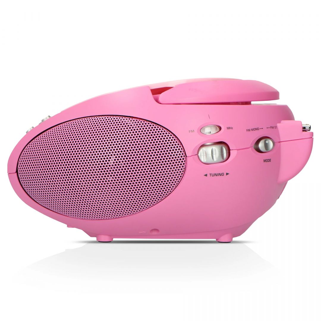 Lenco SCD-24PK portable stereo FM radio with CD player Pink