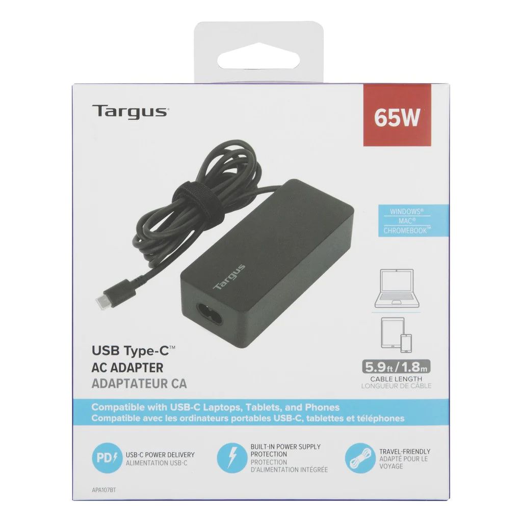 Targus APA107EU 65W USB-C Charger Black