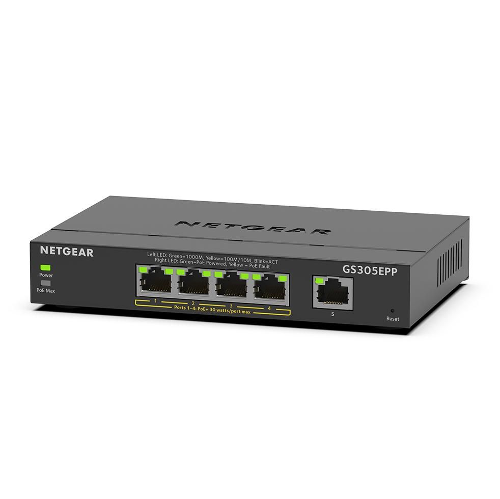 Netgear GS305EPP 5 Port High Power PoE+ Gigabit Ethernet Plus Switch