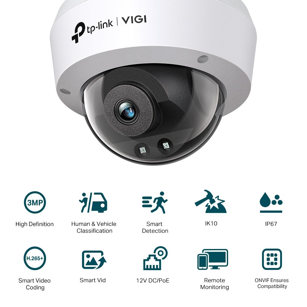 TP-Link VIGI C230I (2.8mm) VIGI 3MP IR Dome Network Camera