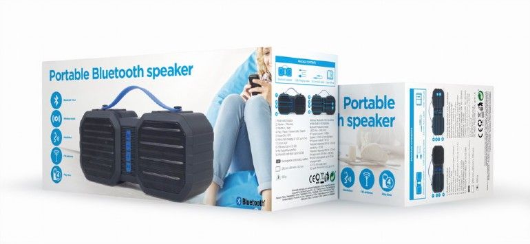 Gembird SPK-BT-19 Portable Bluetooth Speaker Black/Blue