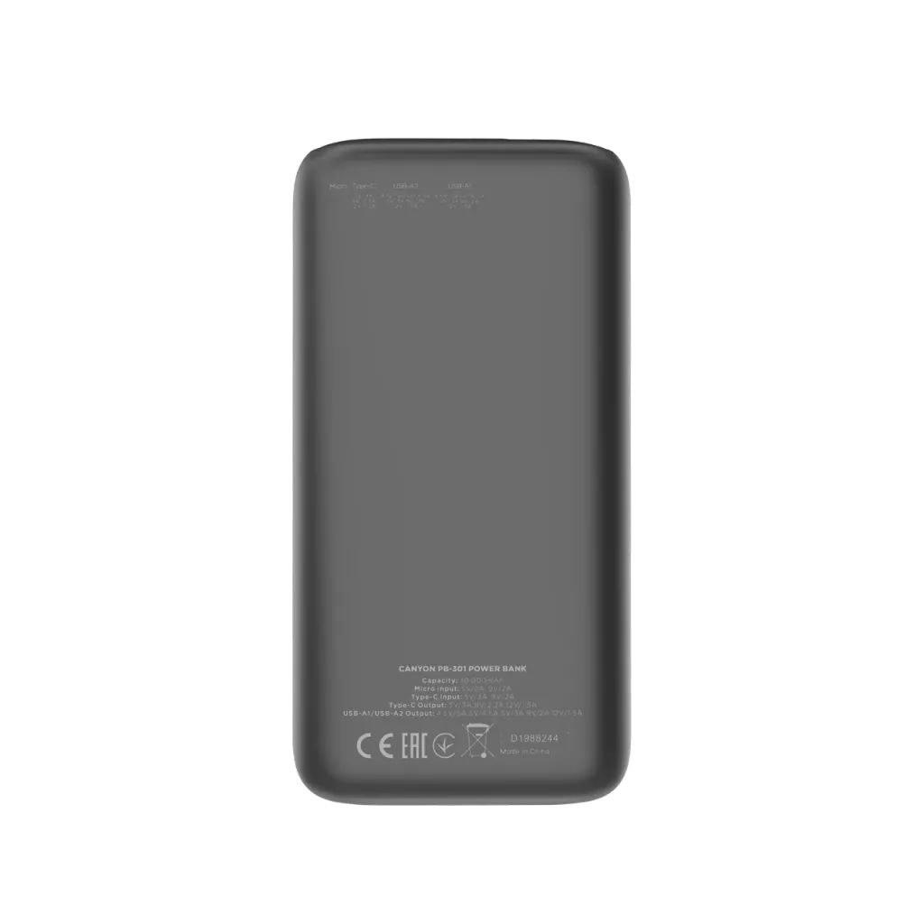 Canyon CNE-CPB301B 30000mAh Powerbank Black