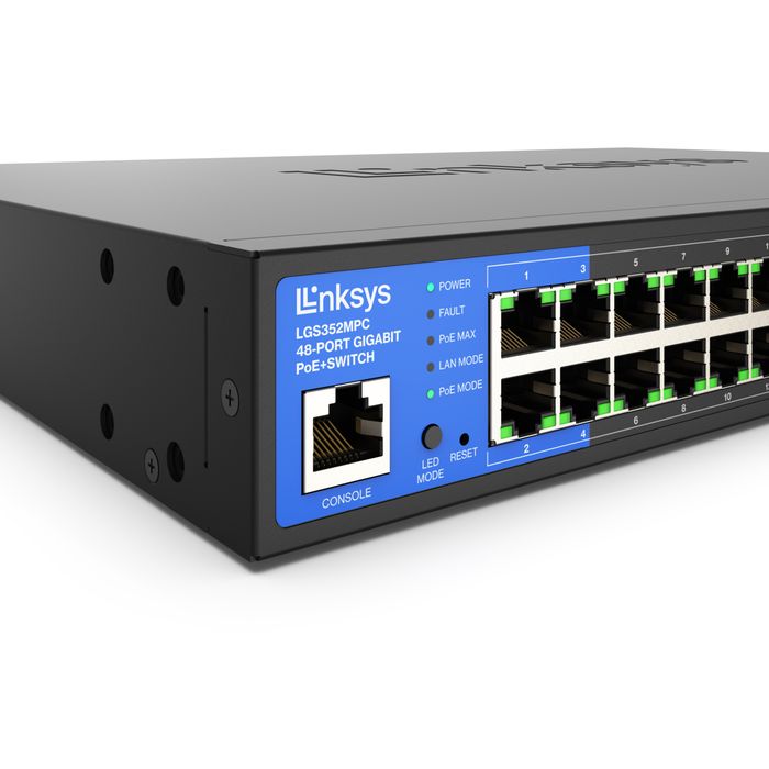 Linksys LGS352MPC 48-Port Managed Gigabit Ethernet PoE+ Switch