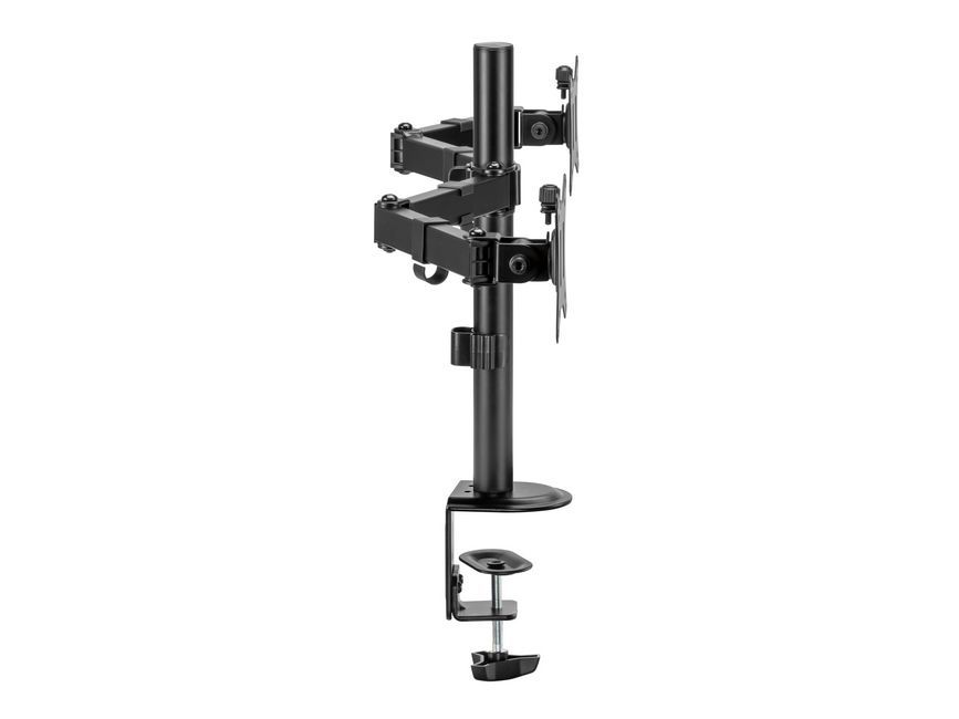 EQuip 17"-32" Articulating Dual Monitor Desk Mount Bracket Black