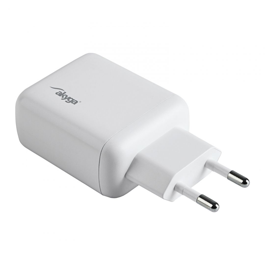 Akyga AK-CH-19 2xUSB-C PD Quick Charge 3.0 5-12V / 1,67-3A 40W White