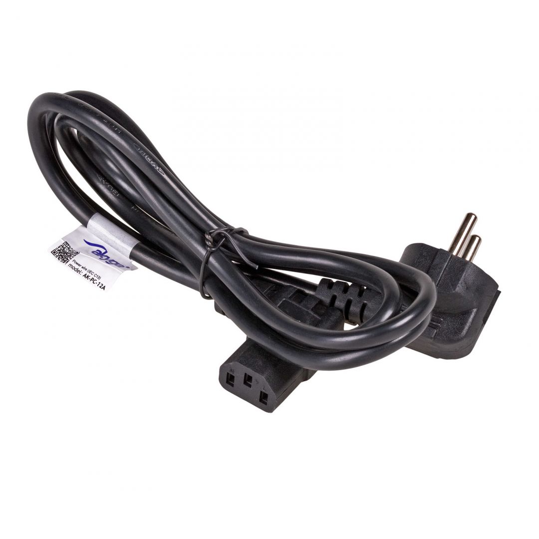 Akyga AK-PC-12A Power Cable Angle CCA CEE 7/7 / IÍEC C13 3m