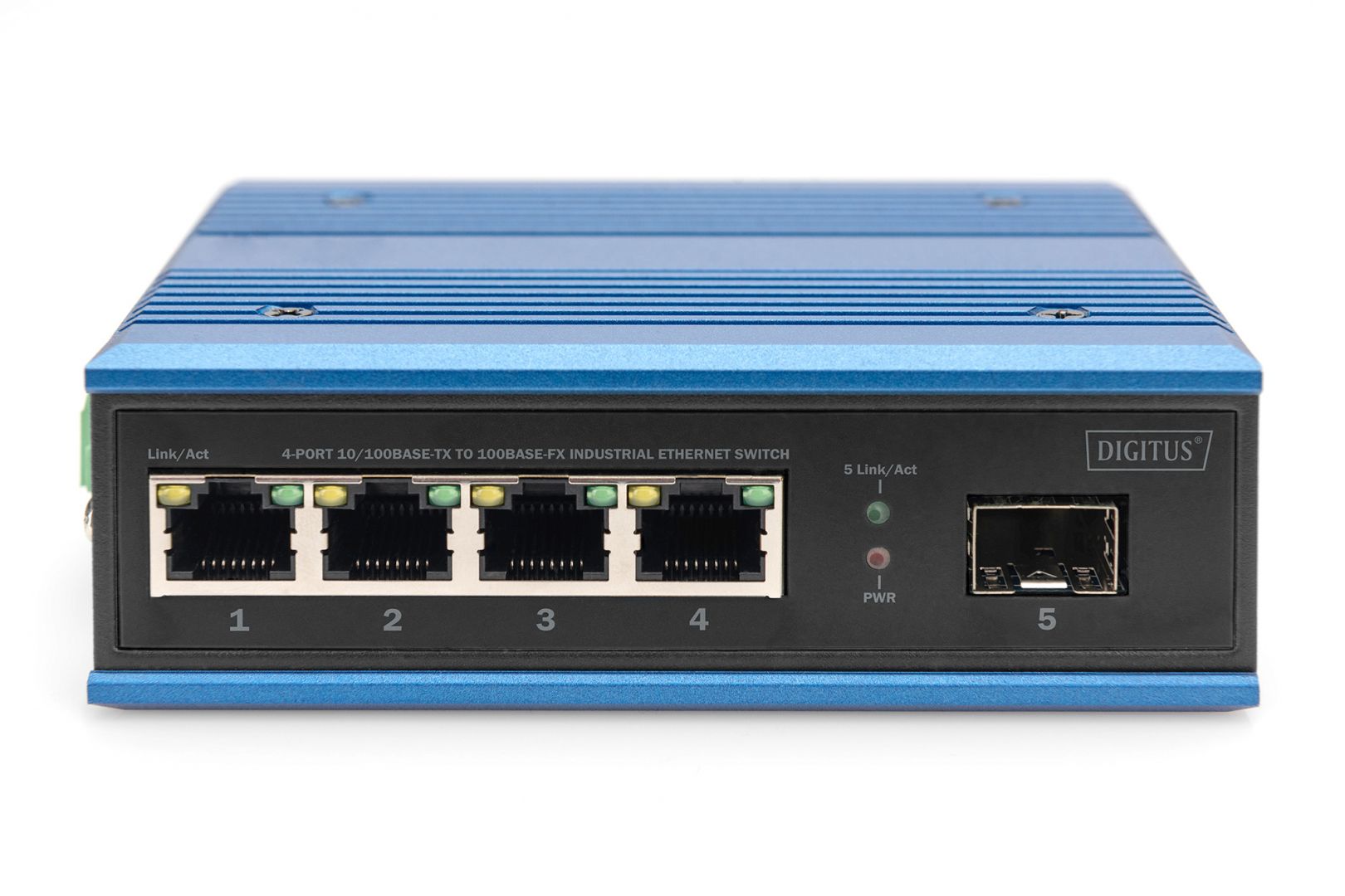 Digitus DN-651130 4-Port 10/100Base-TX to 100Base-FX Industrial Ethernet Switch Blue