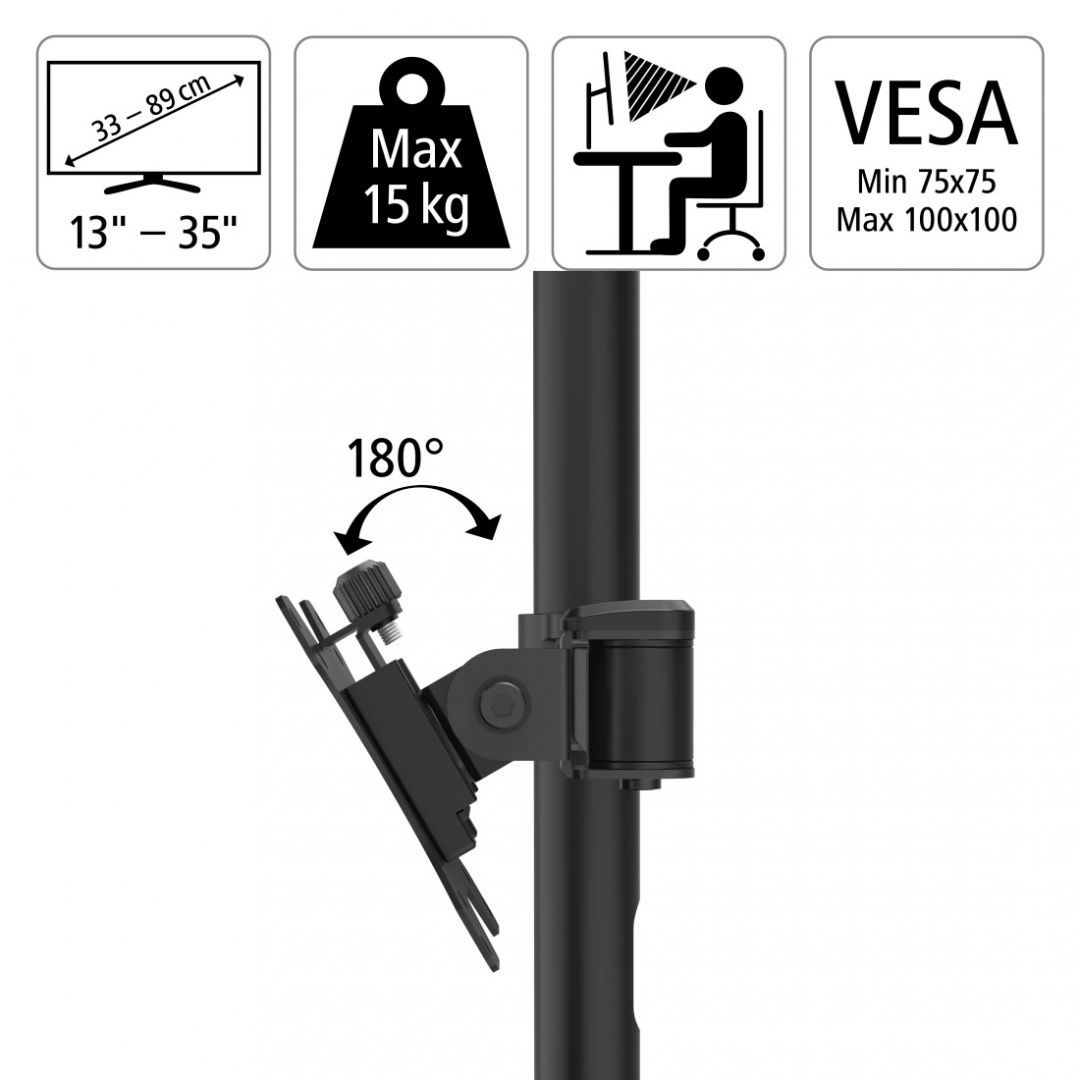 Hama Full Motion Double Monitor Arm 13"-35" Black