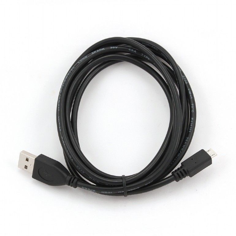 Gembird CCP-MUSB2-AMBM-6 micro USB cable 2.0 AM-MBM5P 1,8m Black