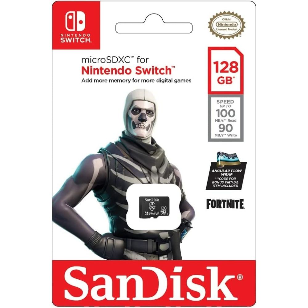 Sandisk 128GB microSDXC Class 10 UHS-I U3 For Nintendo Switch Skull Trooper Fortnite Edition