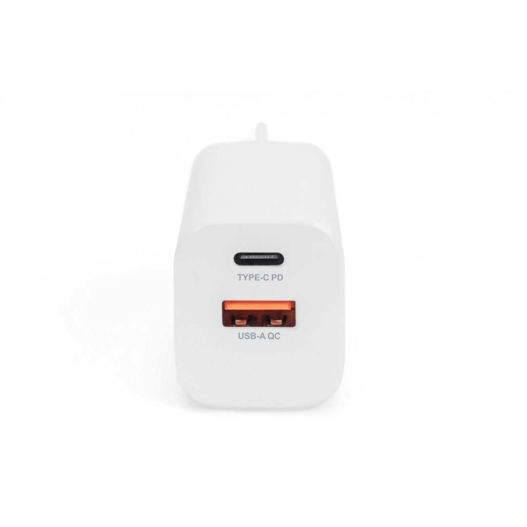 Digitus DA-10062 USB-C/USB-A DualPort Charger 30W White