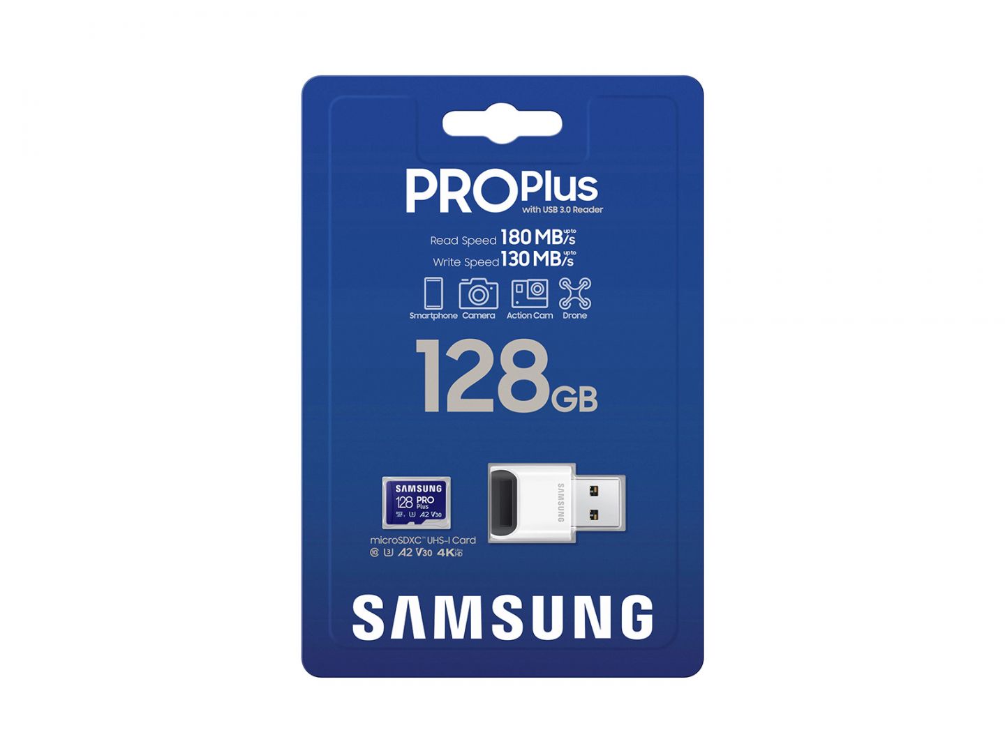 Samsung 128GB microSDXC Pro Plus Class10 U3 A2 V30 adapter nélkül