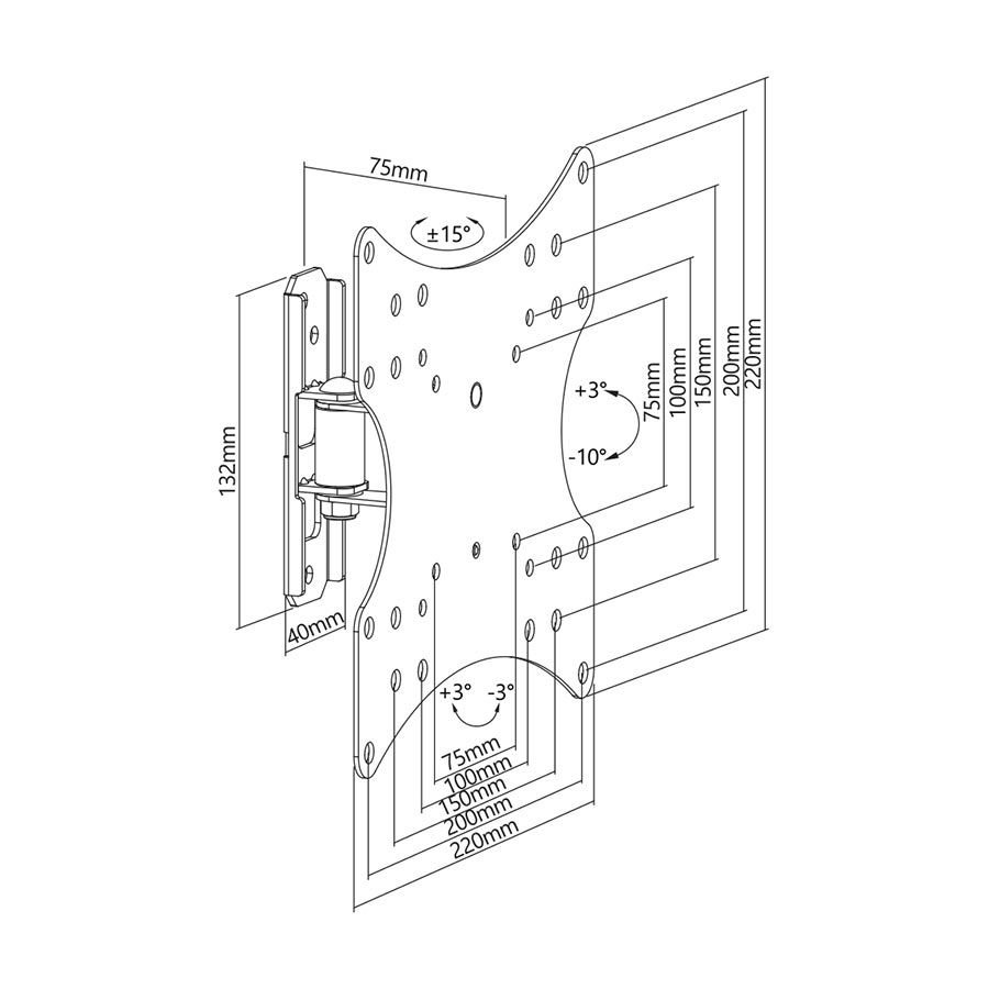 Stell SHO 4510 TV Wall Mount Fix 23"-42" Black