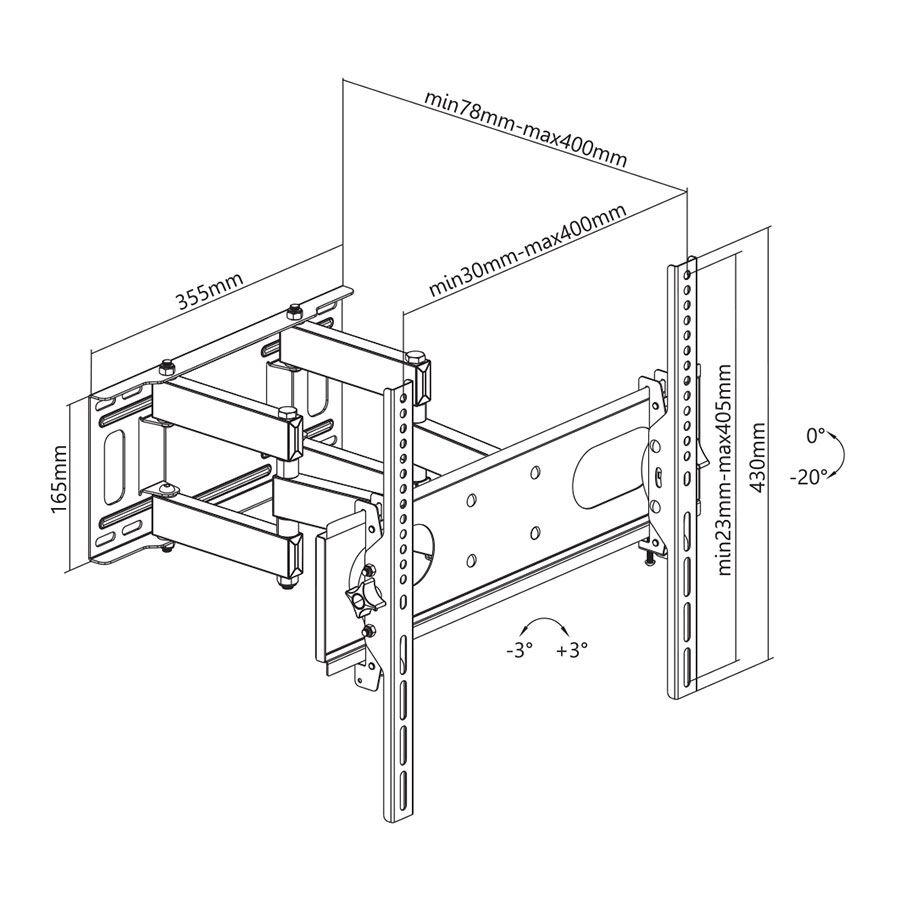 Stell SHO 4610 TV Wall Mount Fix 32"-55" Black