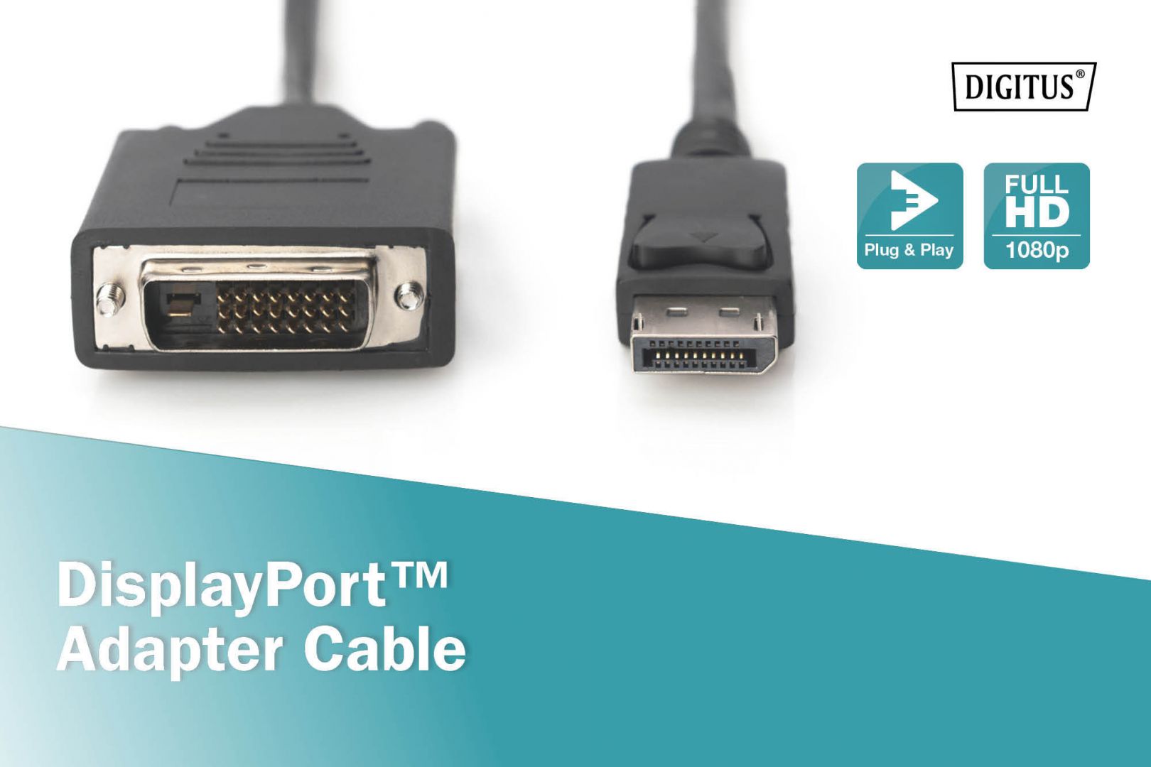 Digitus DisplayPort Adapter Cable DP to DVI-D 3m Black