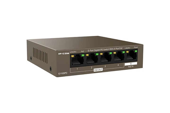 IP-COM G1105PD 5-Port Gigabit PD Switch With 4-Port PoE