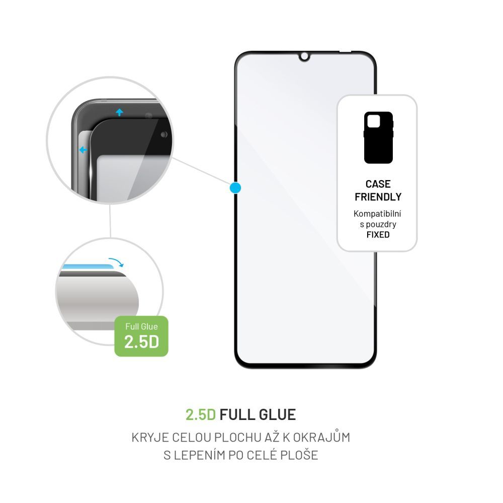 FIXED Full Cover 2,5D Tempered Glass for TCL 40 SE, black