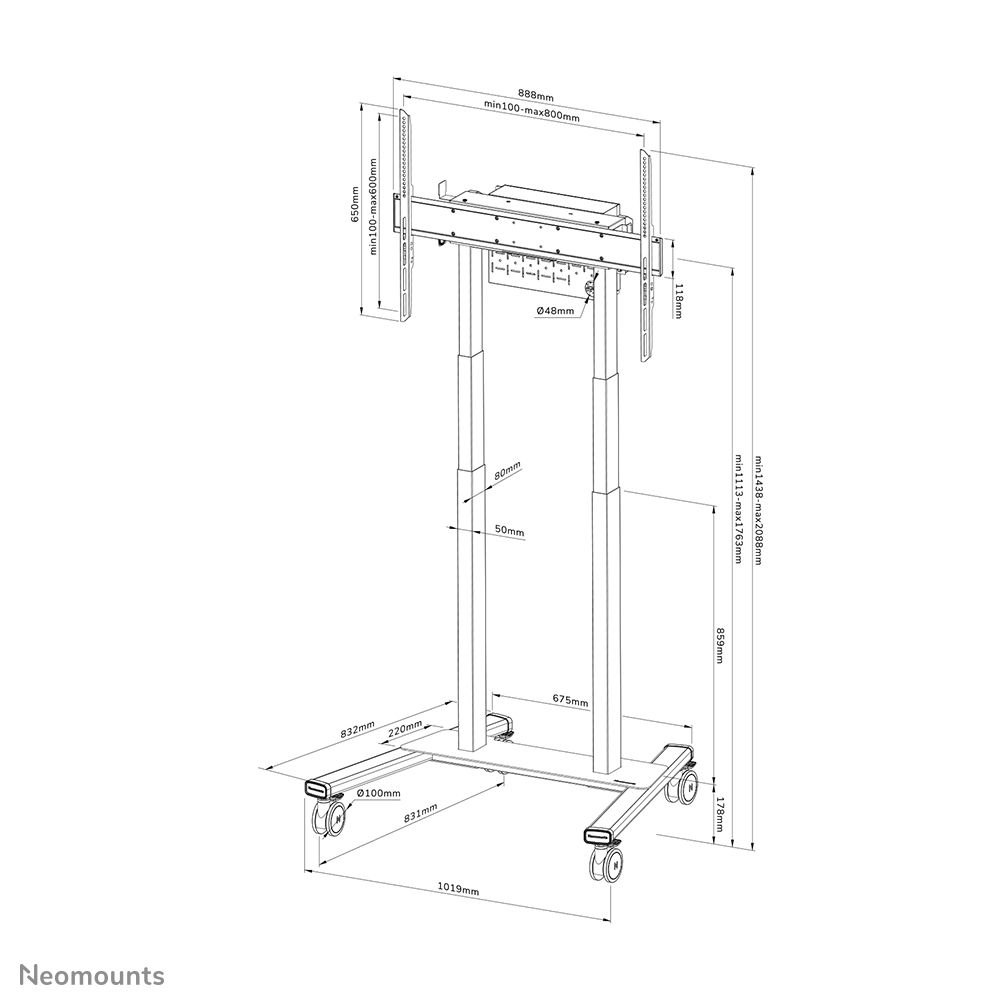 NewStar FL55-875WH1 Neomounts motorised floor stand