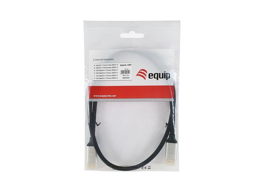 EQuip DisplayPort to DisplayPort 1.4 8K/60Hz Premium cable 5m Black