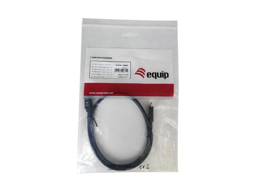 EQuip USB-C 2.0 to USB-C cable 1m Black