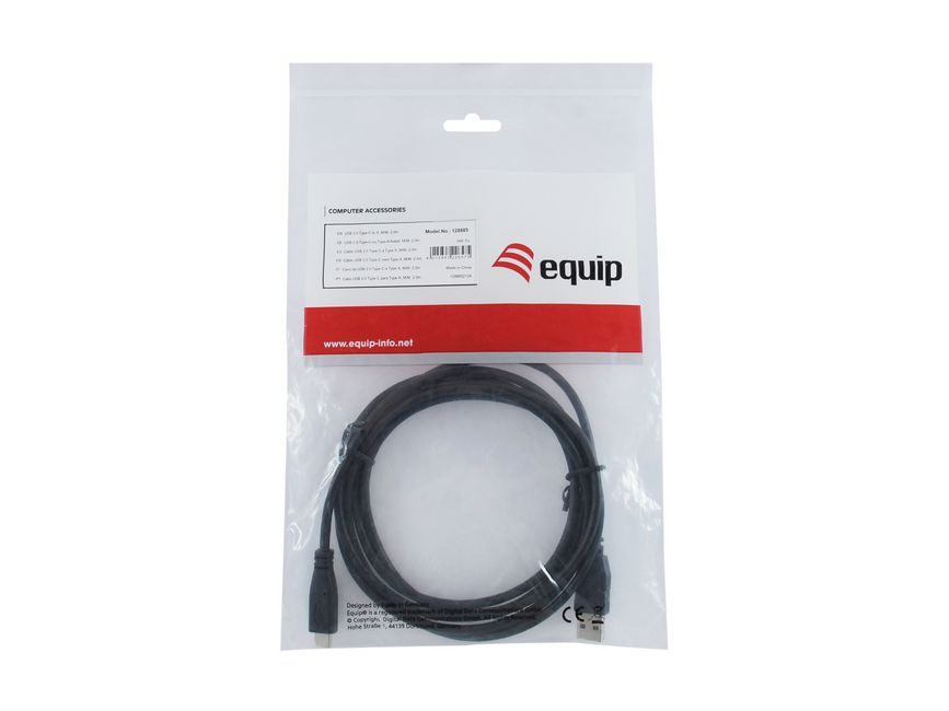 EQuip USB-C 2.0 to USB-A cable 2m Black