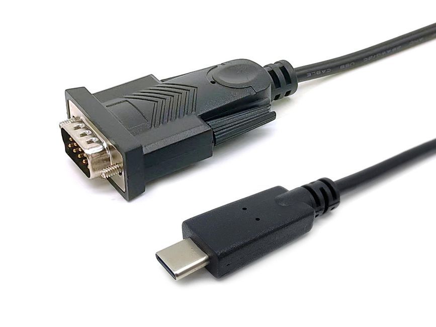 EQuip USB-C to Serial (DB9) cable 1,5m Black