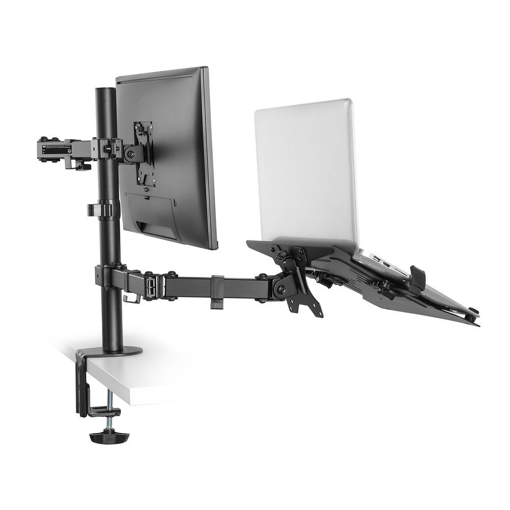 ACT AC8305 Single Monitor Arm with Laptop Arm 10"-32" Black