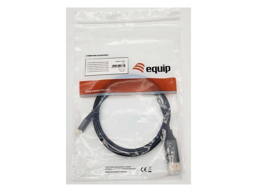 EQuip USB-C to DisplayPort 8K/60Hz cable 3m Black