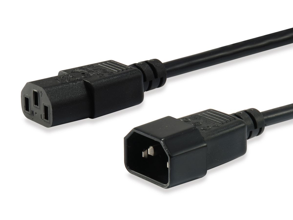 EQuip High Quality Power Cord C13 to C14 cable 3m Black