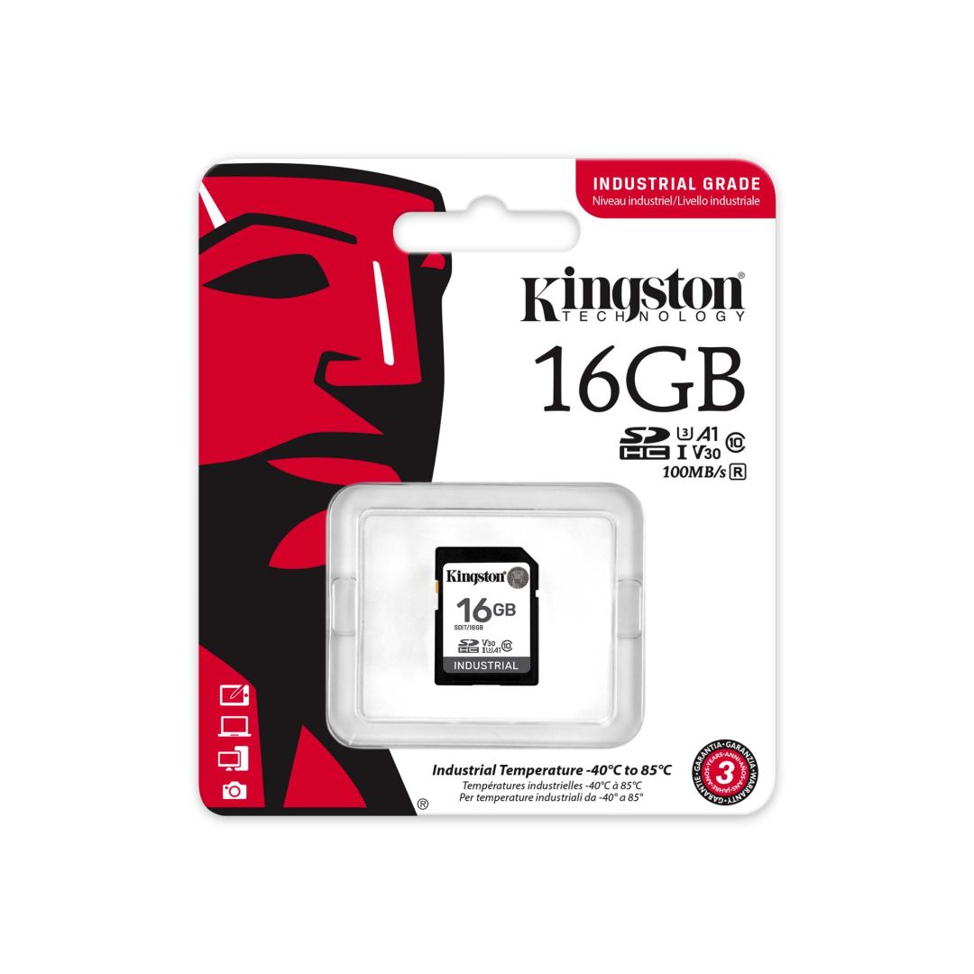 Kingston 16GB SDHC Industrial Class 10 U3 V30 A1