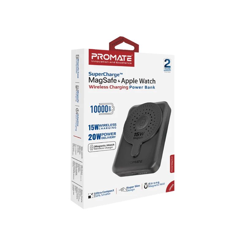 Promate  PowerMag-Duo 10000mAh PowerBank Black