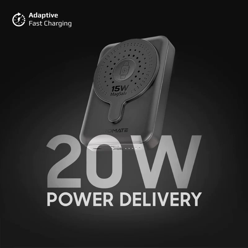 Promate  PowerMag-Duo 10000mAh PowerBank Black