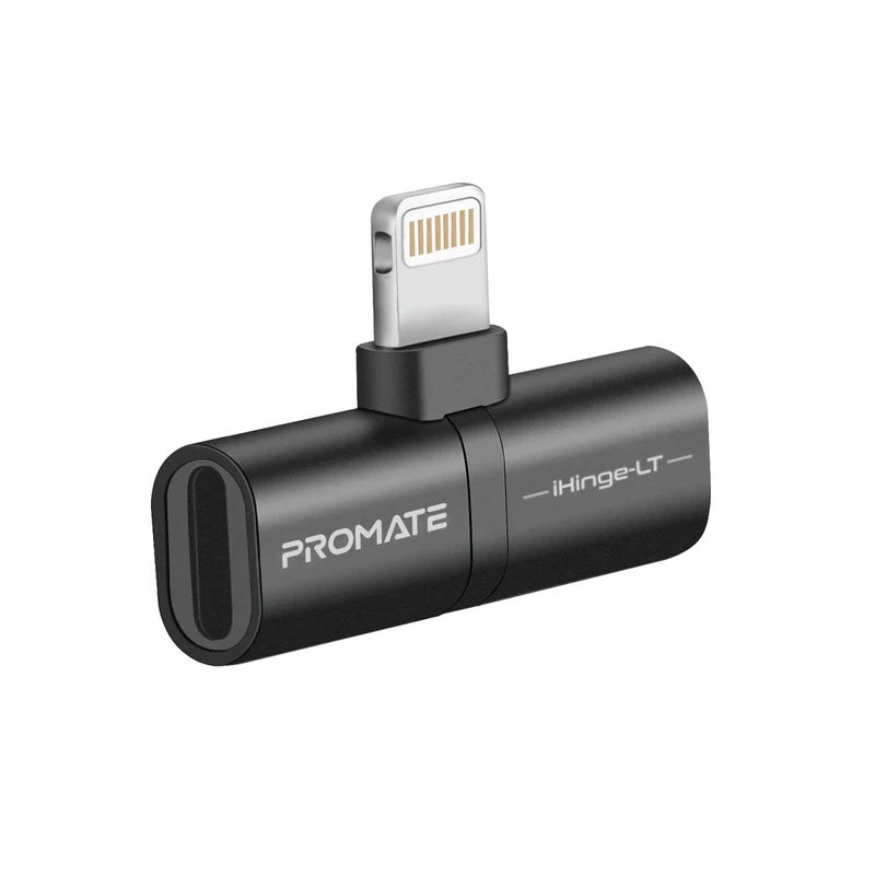 Promate  IHINGE LT 2in1 Lightning adapter Black