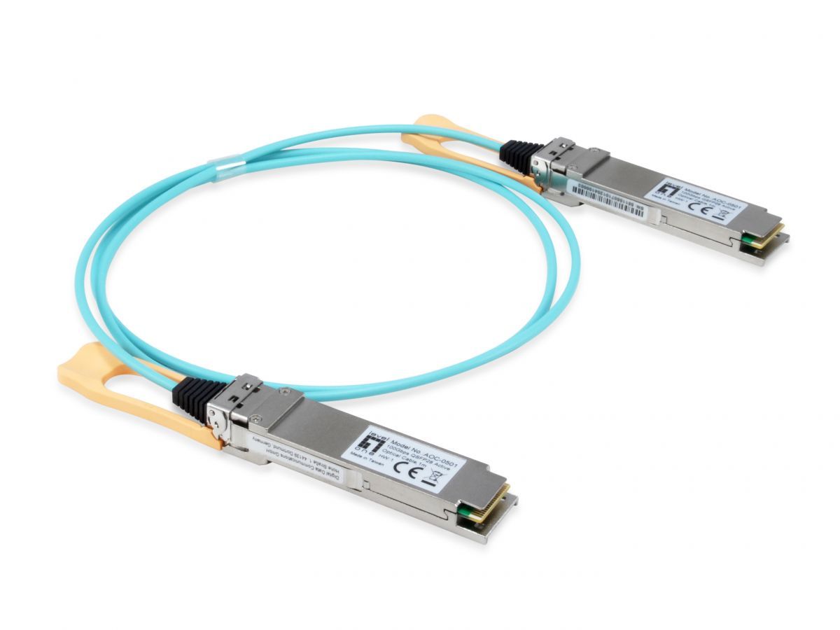 LevelOne AOC-0501 100Gbps QSFP28 Active Optical Cable 1m