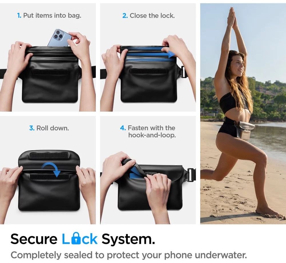 Spigen Aqua Shield WaterProof Waist Bag A620 1 Pack Black