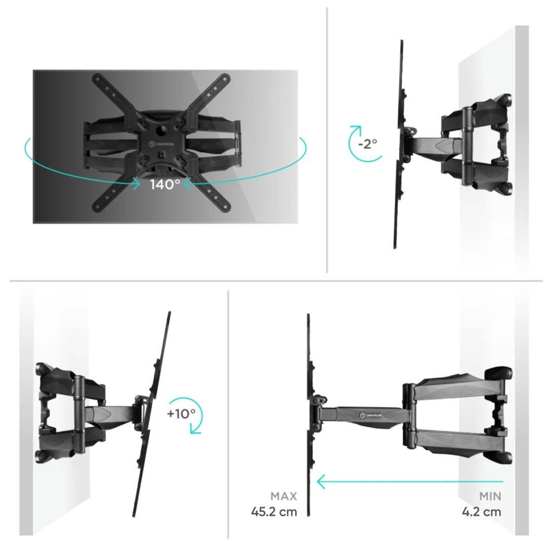 ONKRON Full Motion TV Wall Mount for 32"-55" Black