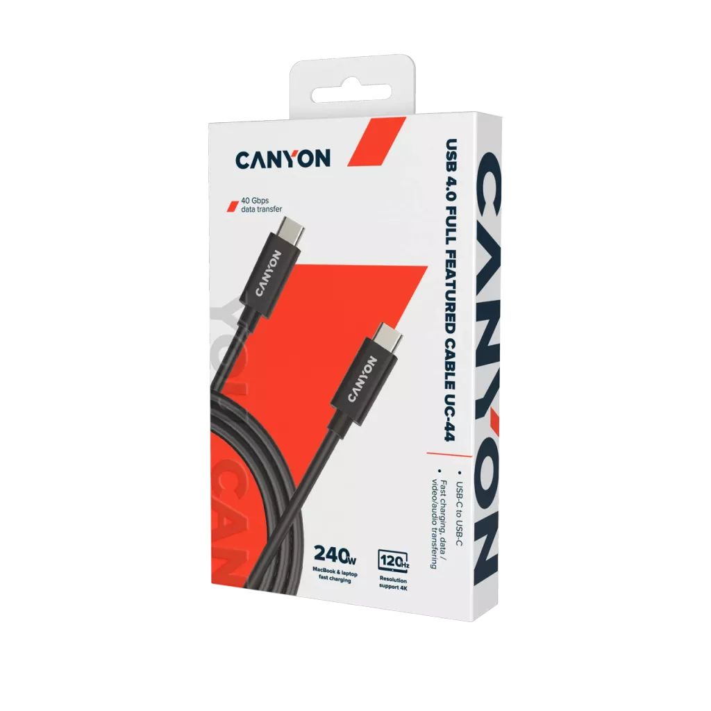 Canyon UC-44 USB4.0 full featured cable 1m Black