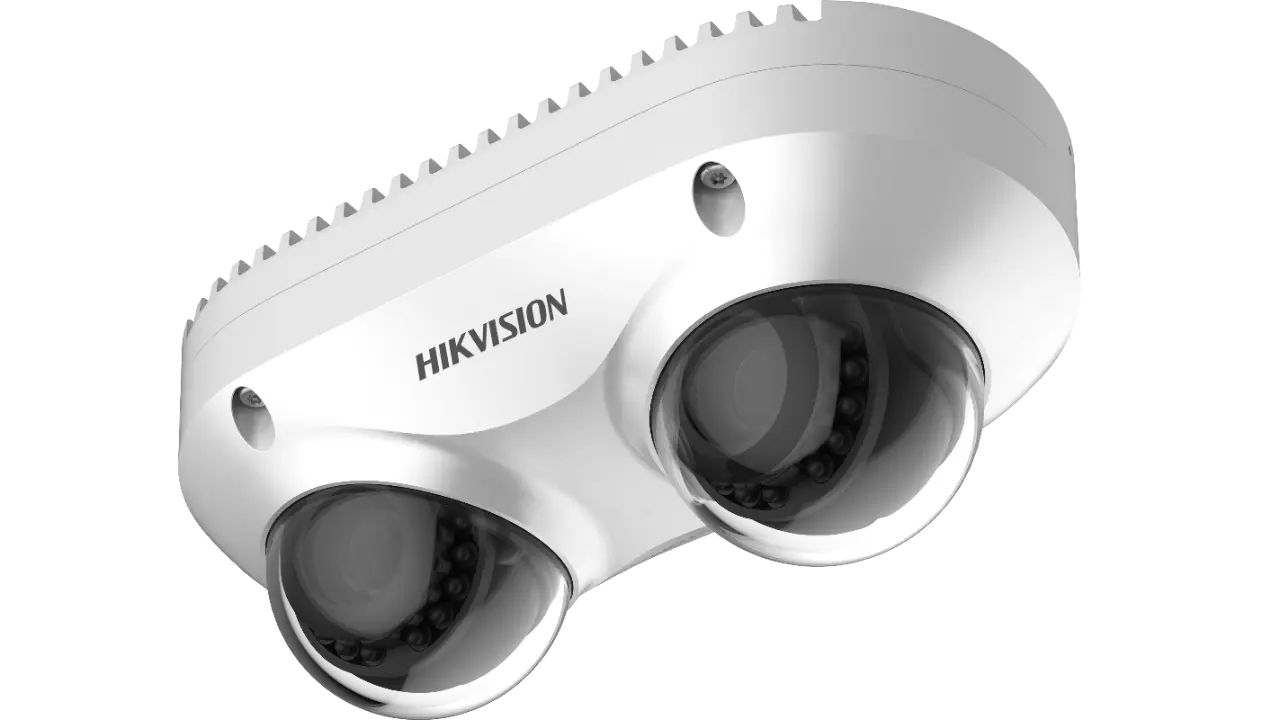 Hikvision PanoVu Dual-Directional 4 MP EXIR IP panorámakamera; hang I/O; riasztás I/O; mikrofon