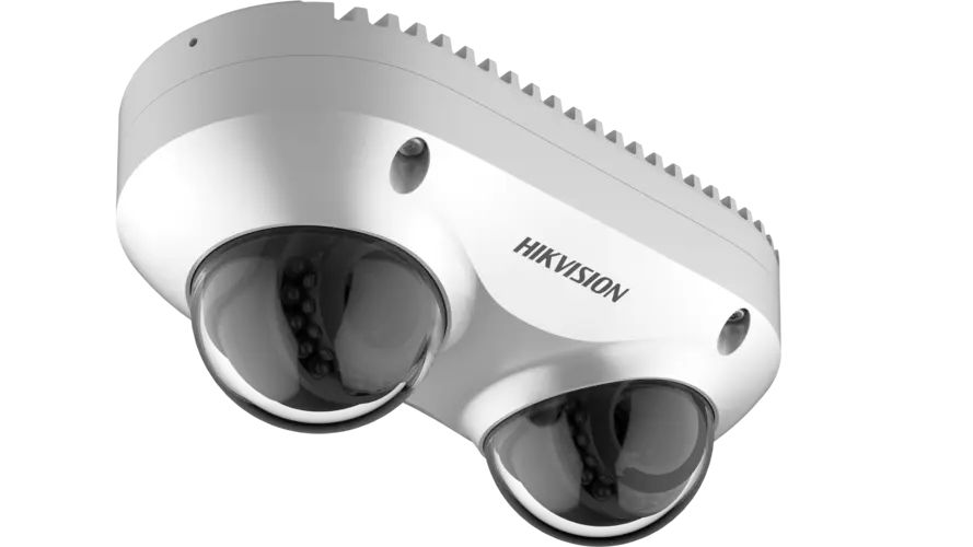 Hikvision PanoVu Dual-Directional 4 MP EXIR IP panorámakamera; hang I/O; riasztás I/O; mikrofon