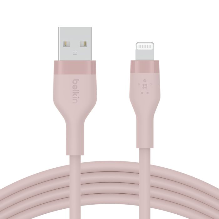 Belkin BoostCharge Flex USB-A Cable with Lightning Connector 1m Pink