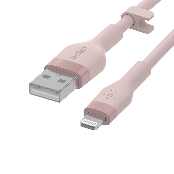 Belkin BoostCharge Flex USB-A Cable with Lightning Connector 1m Pink